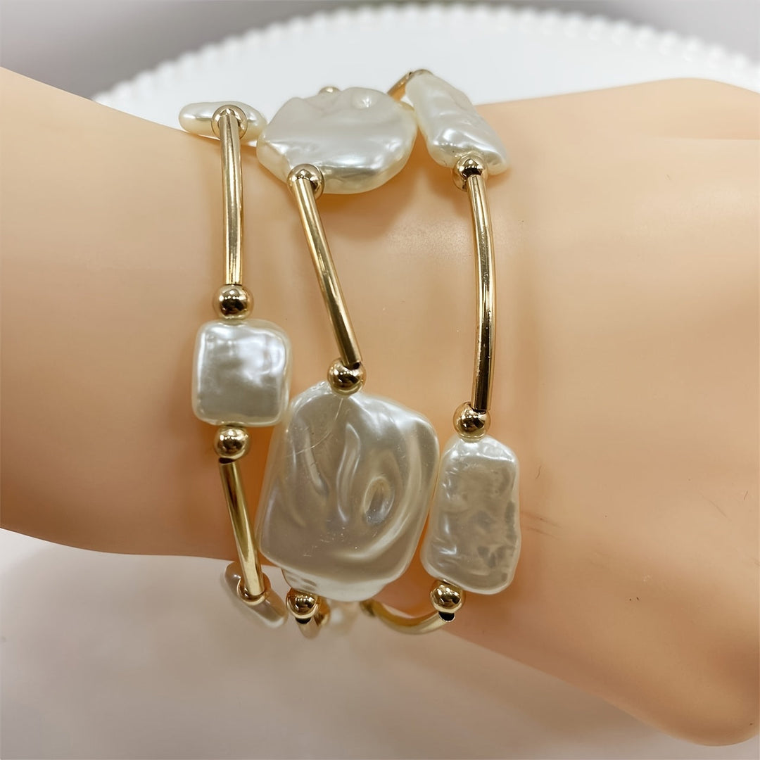 Full set of three bracelets laid flat together