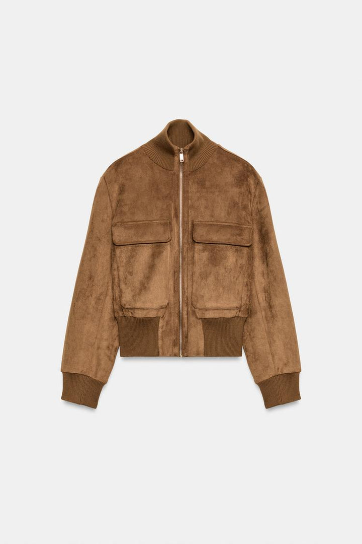 Mae Suede Bomber Jacket