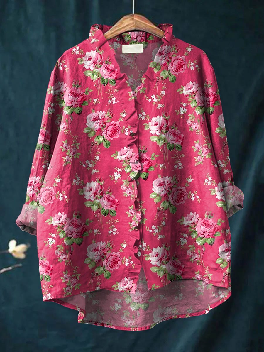 Tara Art Print Blouse — front view