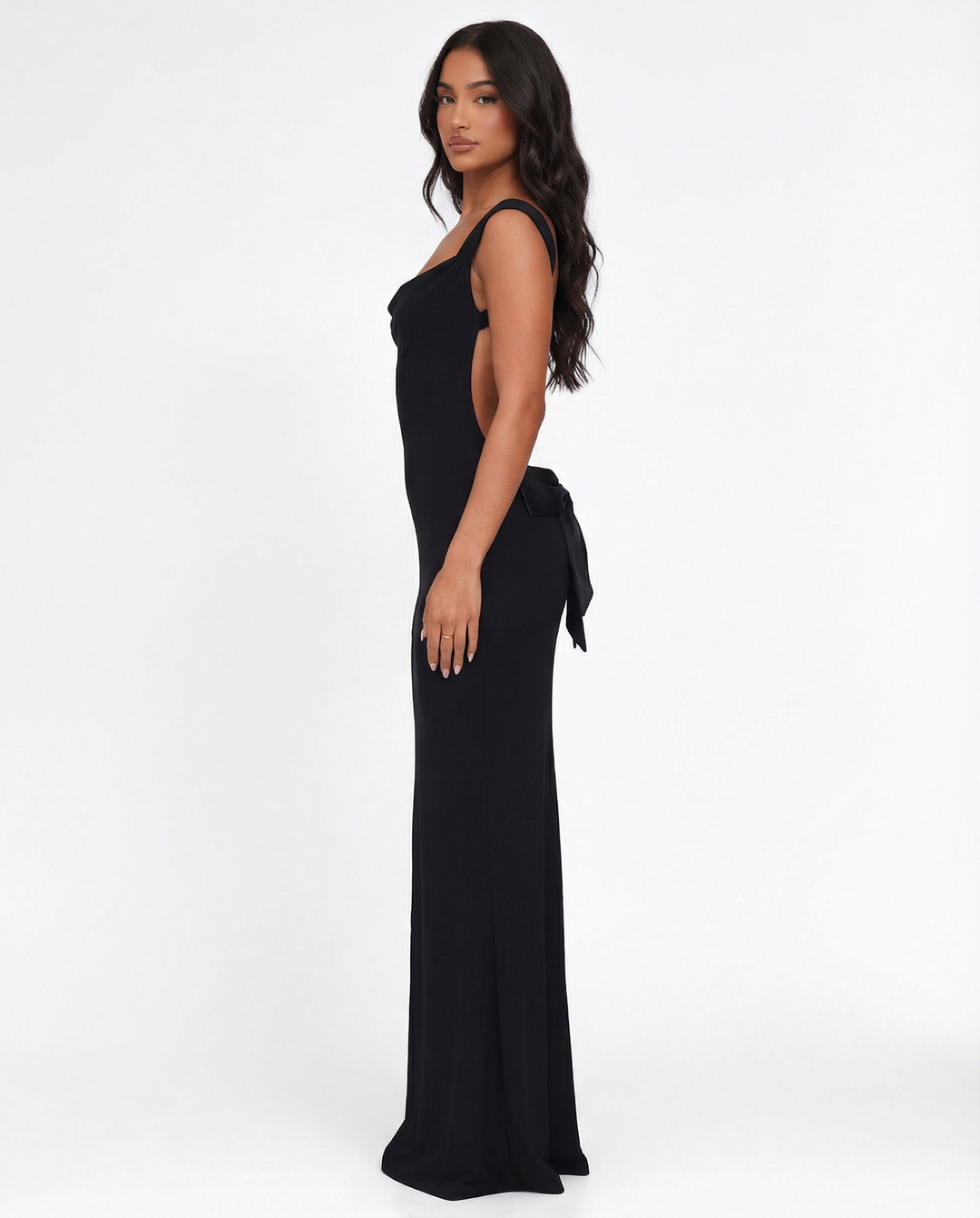 ARIA Backless Muse Maxi Dress - women's maxi dress, fabric detail