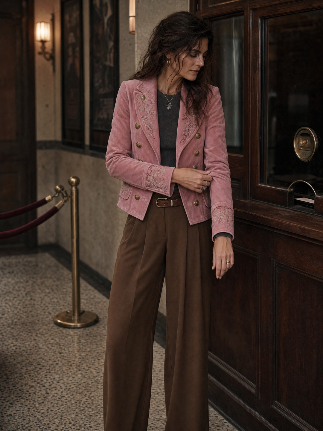 Vintage Double-Breasted Suede Embroidery Jacket | Harry & Kate London