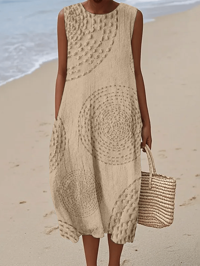 Classic Printed Printed Maxi Dress — close-up view