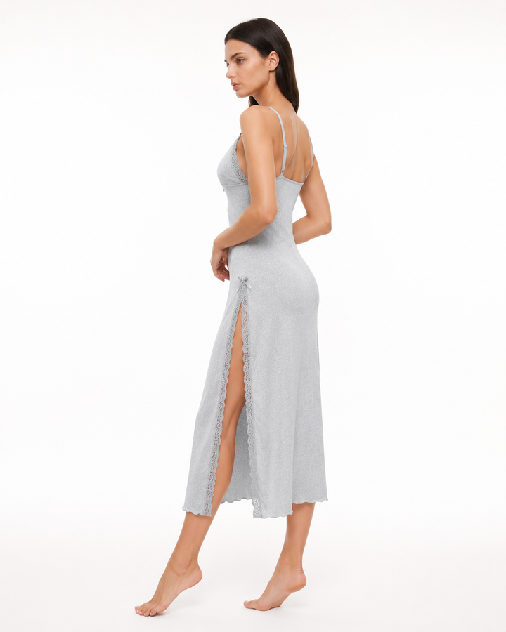 Sweet Dreams Maxi — women's maxi dress, detail of the neckline