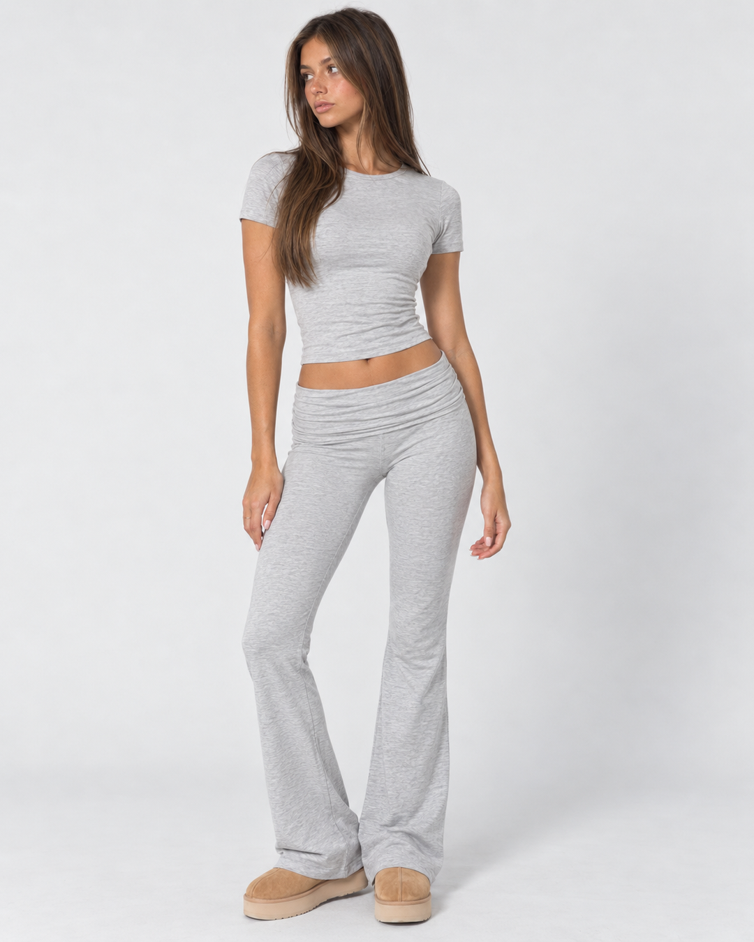 Off Duty Flare Set — women's two-piece set, back view