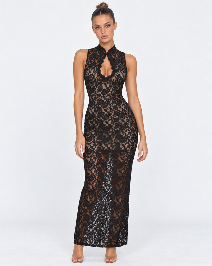 No Hard Feelings Lace Maxi — women's maxi dress, full-length view