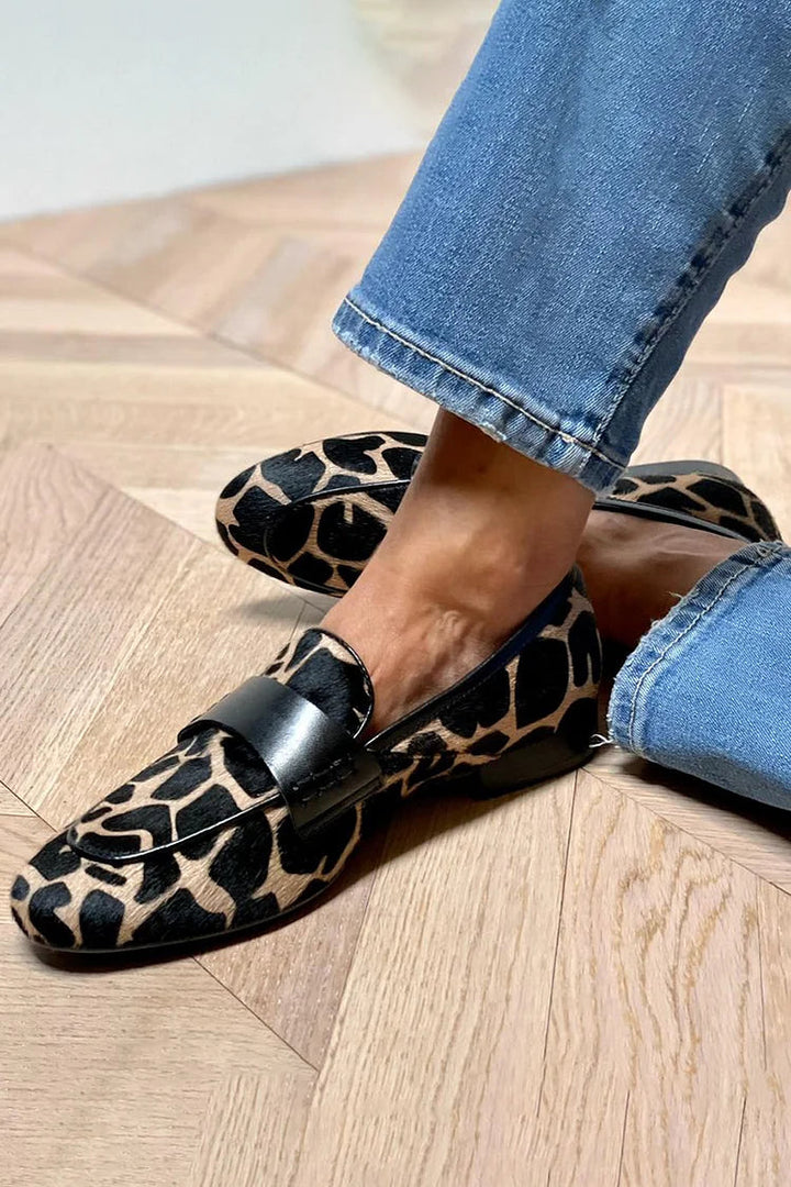 Sofia Animal Print Loafers — side view