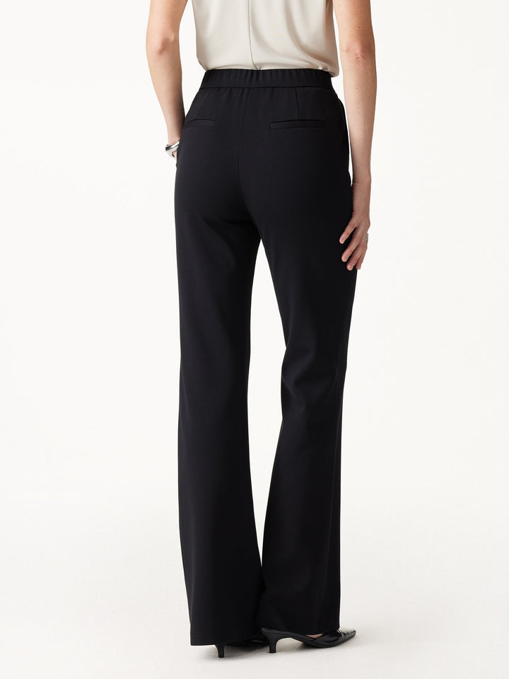 2Pcs Set Surplice Ruched Built-In Bra Top 2.0 & Slim Flared Pants with Pockets