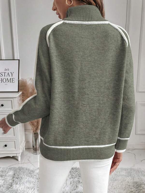 Mary | Women's Cropped Striped Turtleneck Sweater
