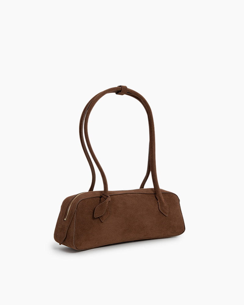 Vespera Suede Calfskin Double Zip Tote Shoulder Bag