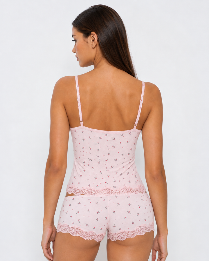 Sweet Dreams Lace Set — women's lace sleepwear set, close-up of the fabric and trim