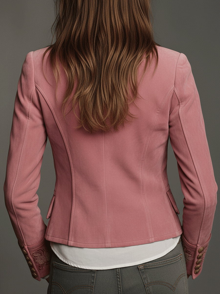 Vintage Double-Breasted Suede Embroidery Jacket | Harry & Kate London