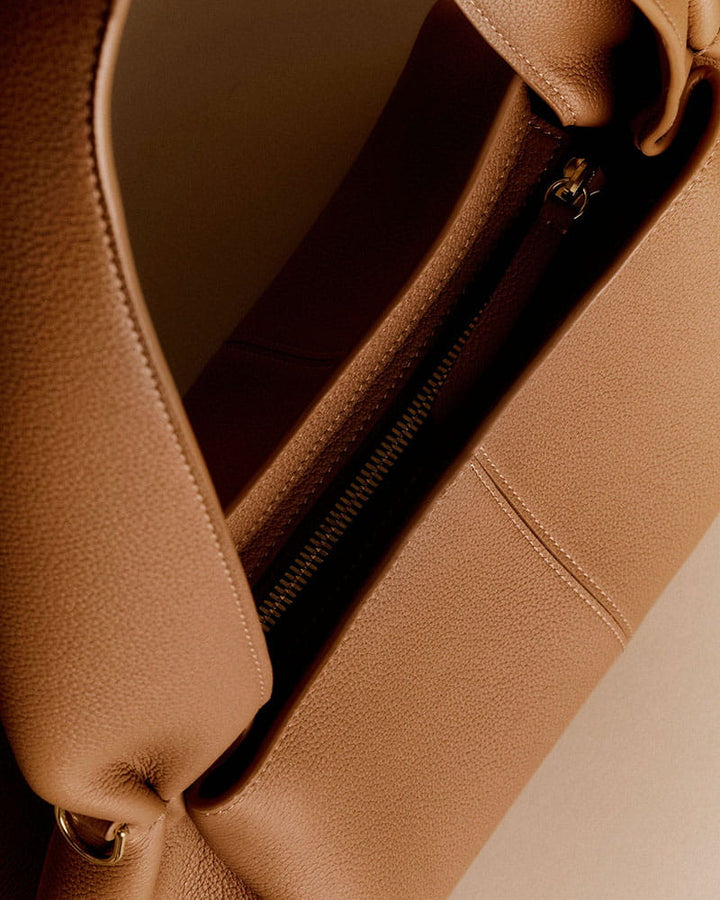 Modern Structured Calf Leather Hobo Bag