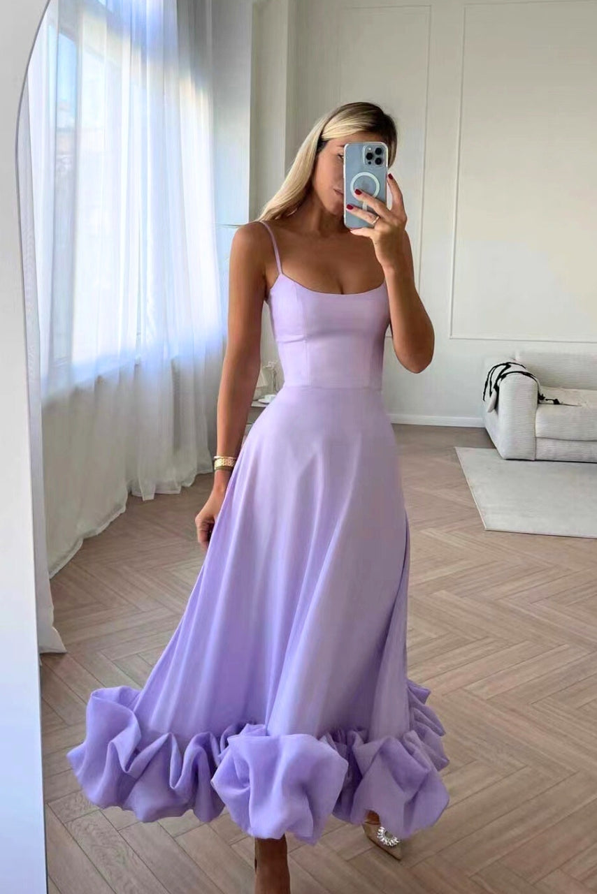 Ruffle Hem Homecoming Dress