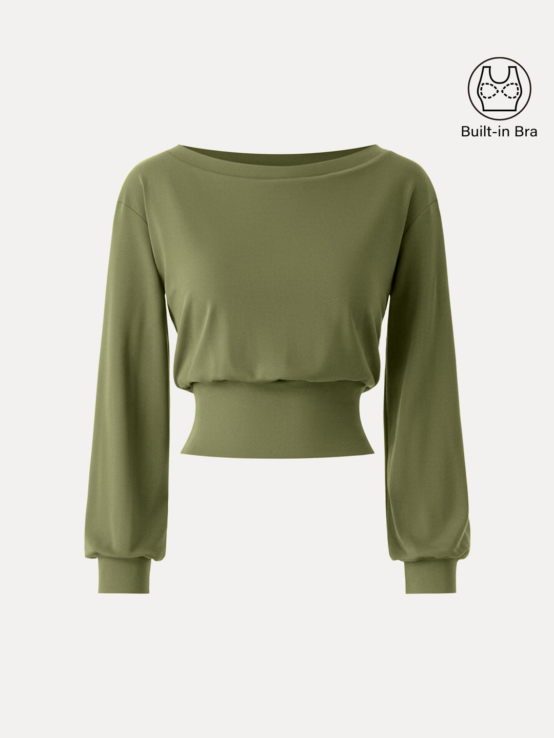Non-Itchy Wool Blend Boatneck Built-In Bra Top 2.0