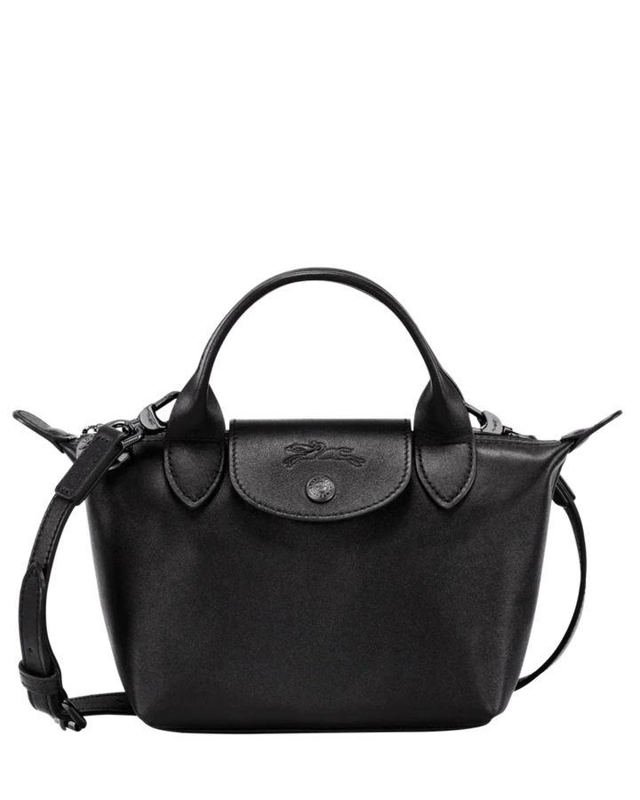 Longchamp Le Pliage Xtra XS Leather Top Handle Bag Black