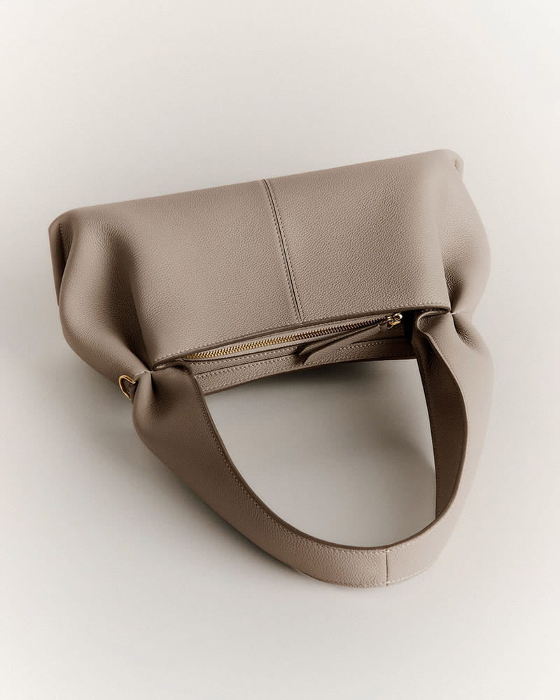 Modern Structured Calf Leather Hobo Bag