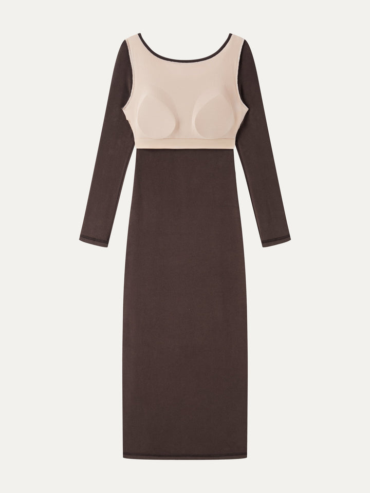 ProWarm Boatneck Open-Back Midi Built-In Bra Dress 2.0