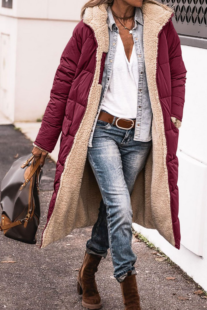 Johna | Women's Reversible Sherpa Longline Puffer Coat