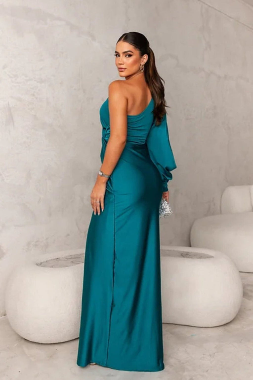 Estella - One-Sleeve Evening Dress — side view