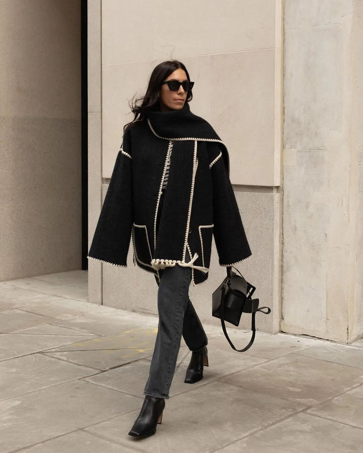 Olivia Premium Designer French Coat — lifestyle shot