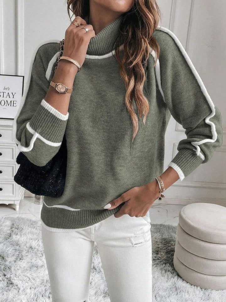Mary | Women's Cropped Striped Turtleneck Sweater