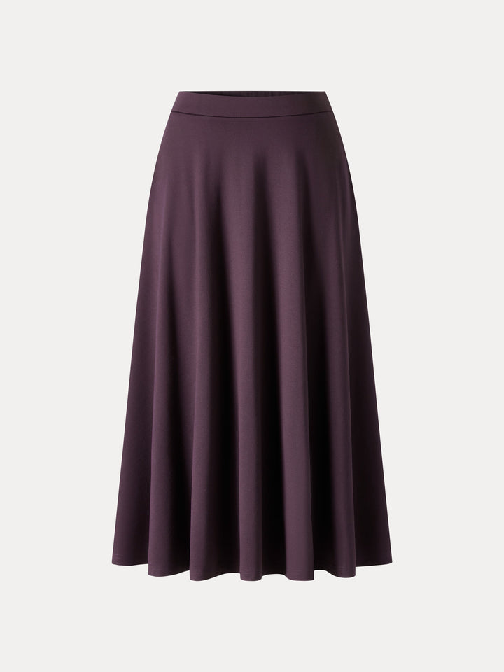 Office Staple Ponte High-Rise Circle Midi Skirt with Pockets