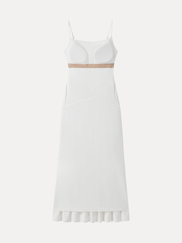 Not-See-Thru Spaghetti Gathered Maxi Built-In Bra Dress 2.0