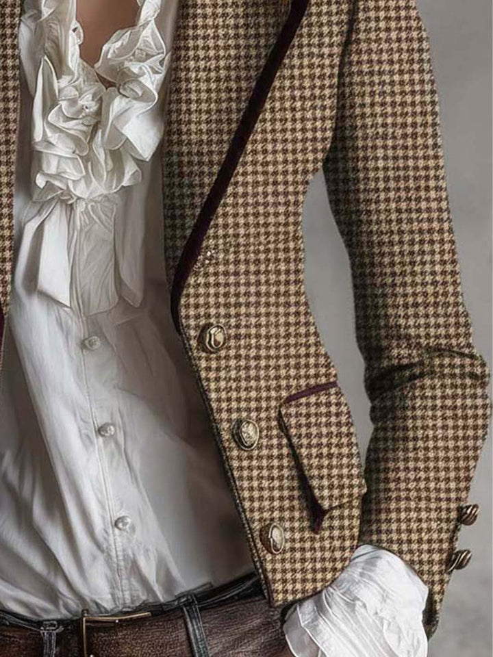 Vintage Tweed Houndstooth Tailored Blazer | Harry & Kate London