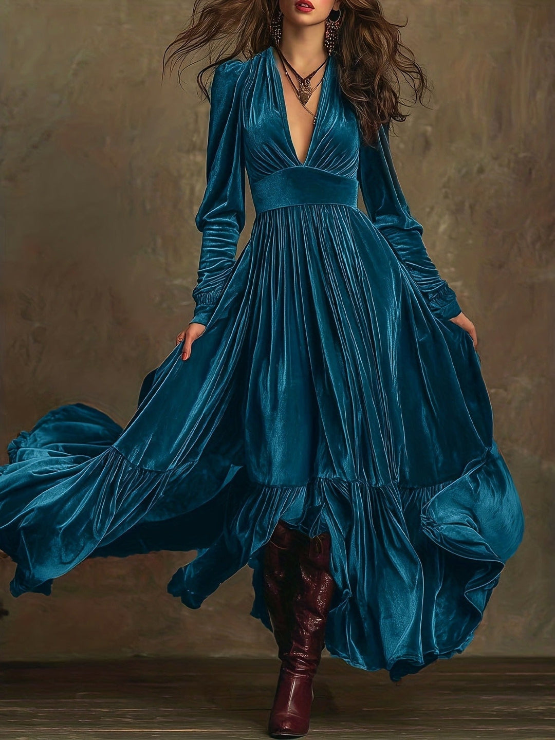 Eveline | Elegant Velvet Maxi Dress