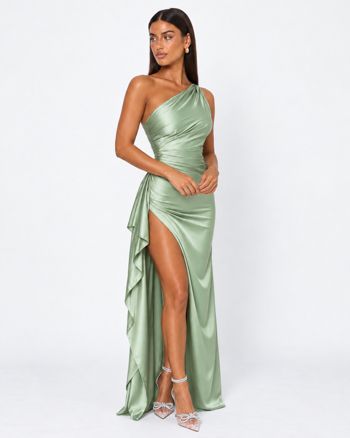 Main Event Satin Maxi — women's maxi dress, styled as a complete outfit