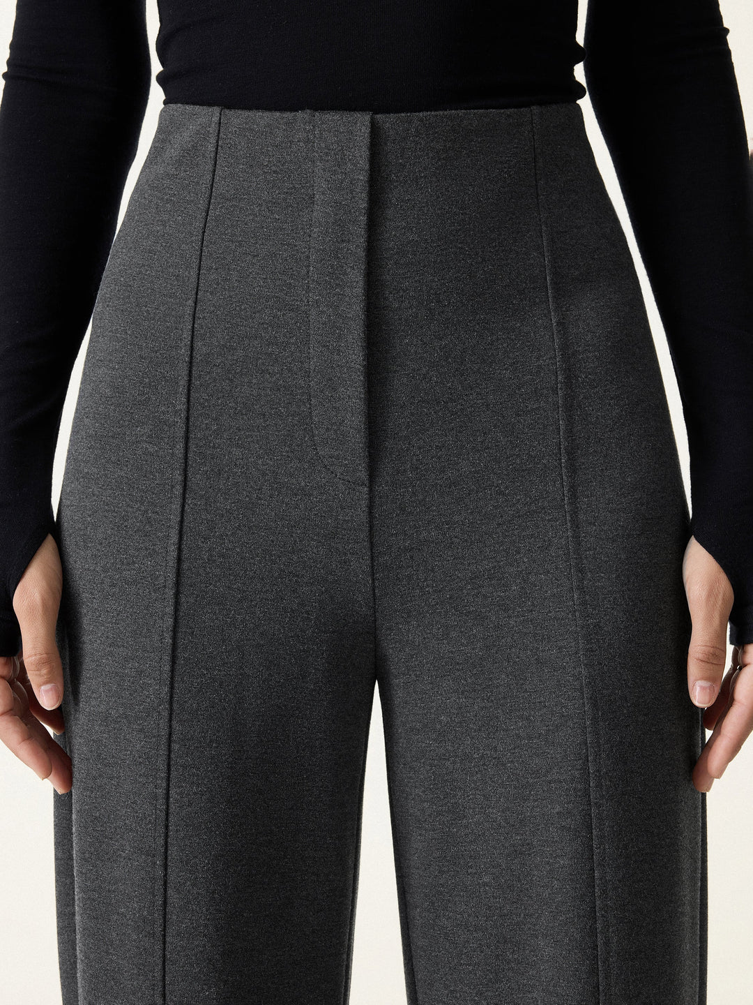 Ponte High-Rise Straight-Leg Pants with Pockets