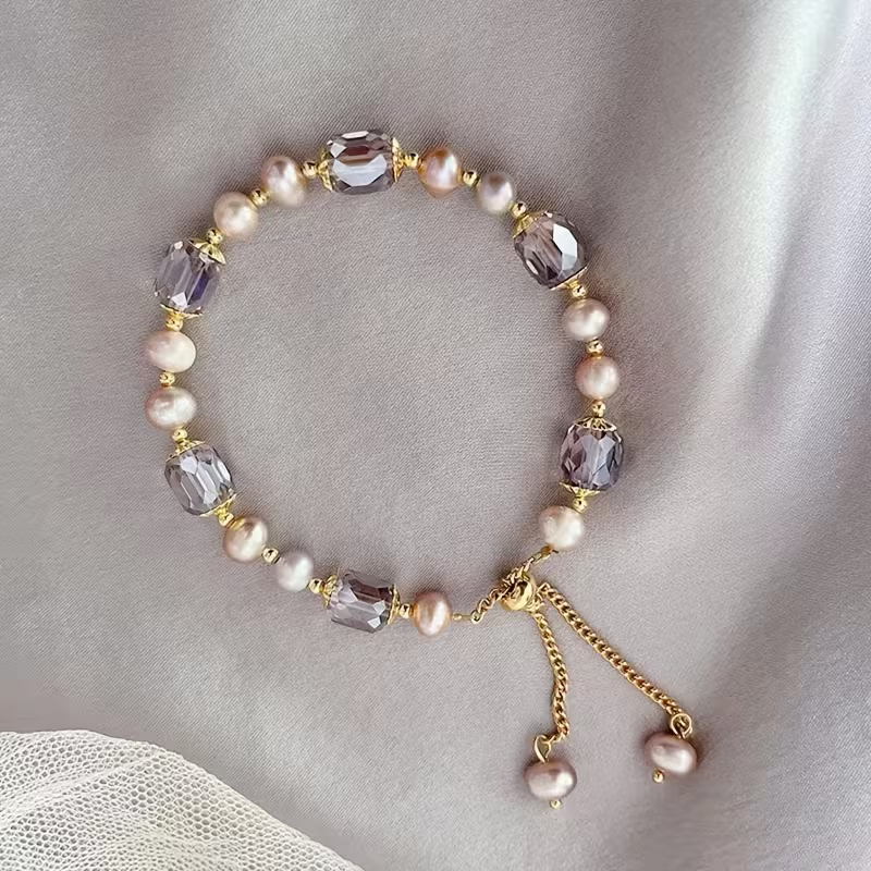 Bracelet laid flat showing the full strand