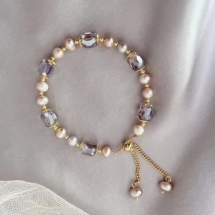 Bracelet laid flat showing the full strand