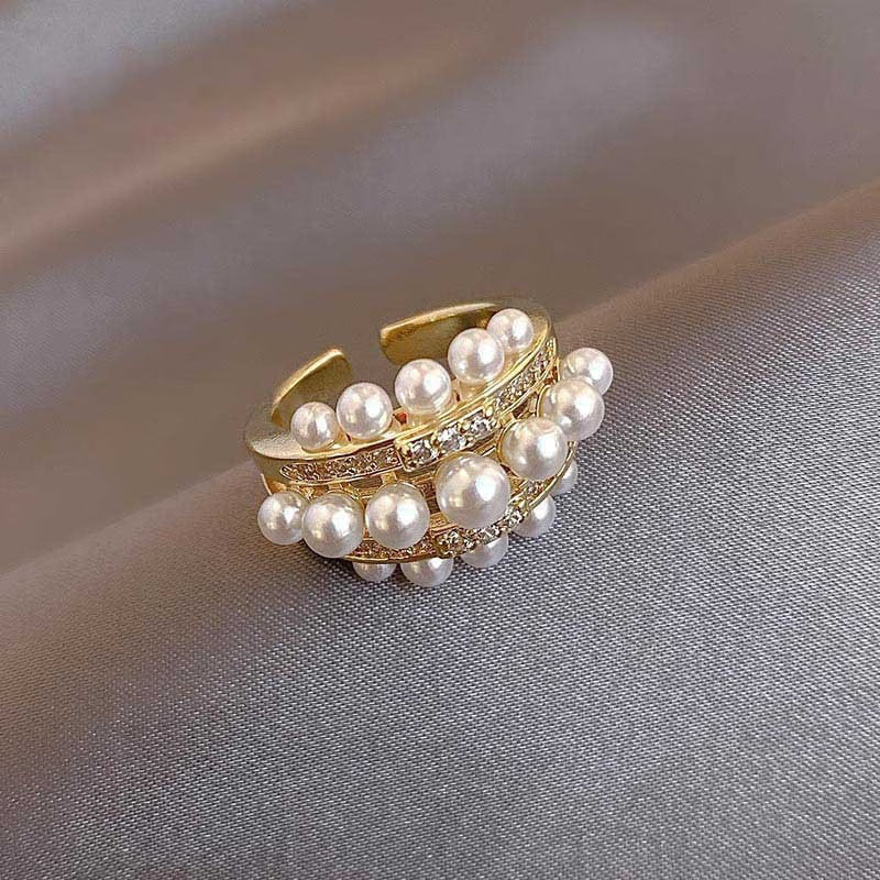 Main shot of the pearl zirconia statement ring