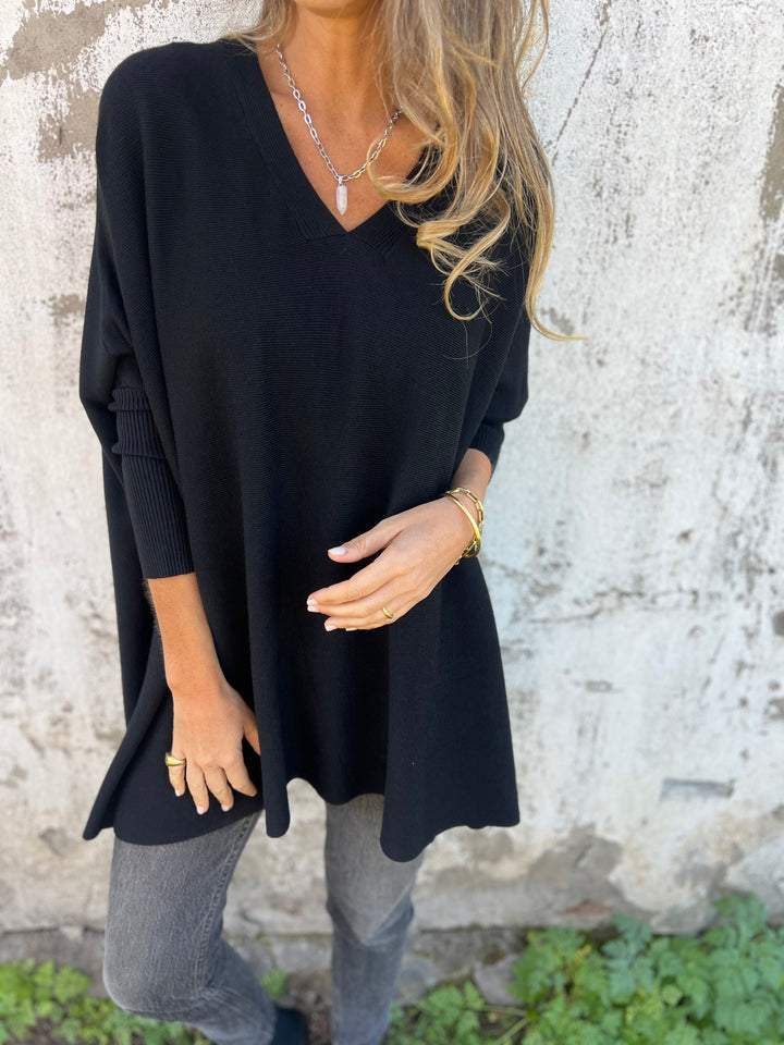 Grace Comfortable V-neck Long Sleeve Sweater — alternate view