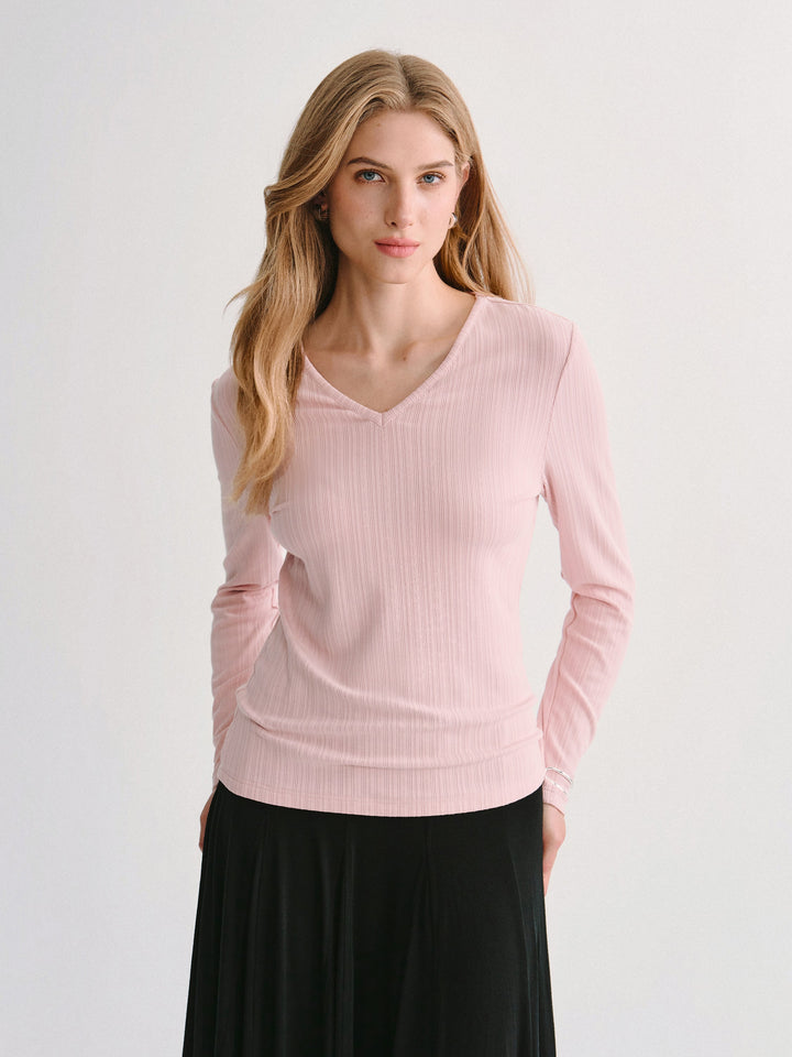 ProWarm Cotton-Viscose V-Neck Long Sleeve Top