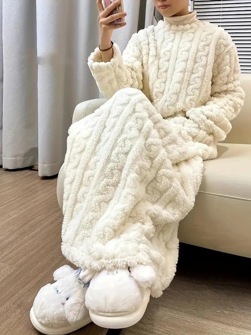 Abigail Jacquard Soft Fleece Winter Dress — alternate view