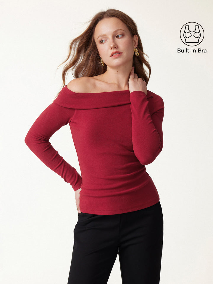 2Pcs Set LiteWarm Asymmetrical Built-In Bra Top 2.0 & High-Rise A-Line Midi Skirt
