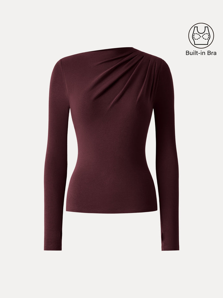 ProWarm Boatneck Shoulder-Tuck Built-In Bra Top 2.0