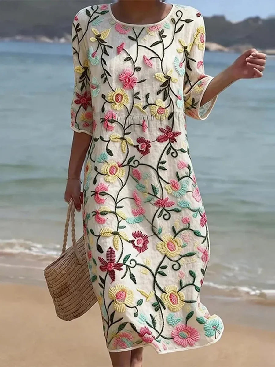 Rebecca Floral Pattern Maxi Dress — front view