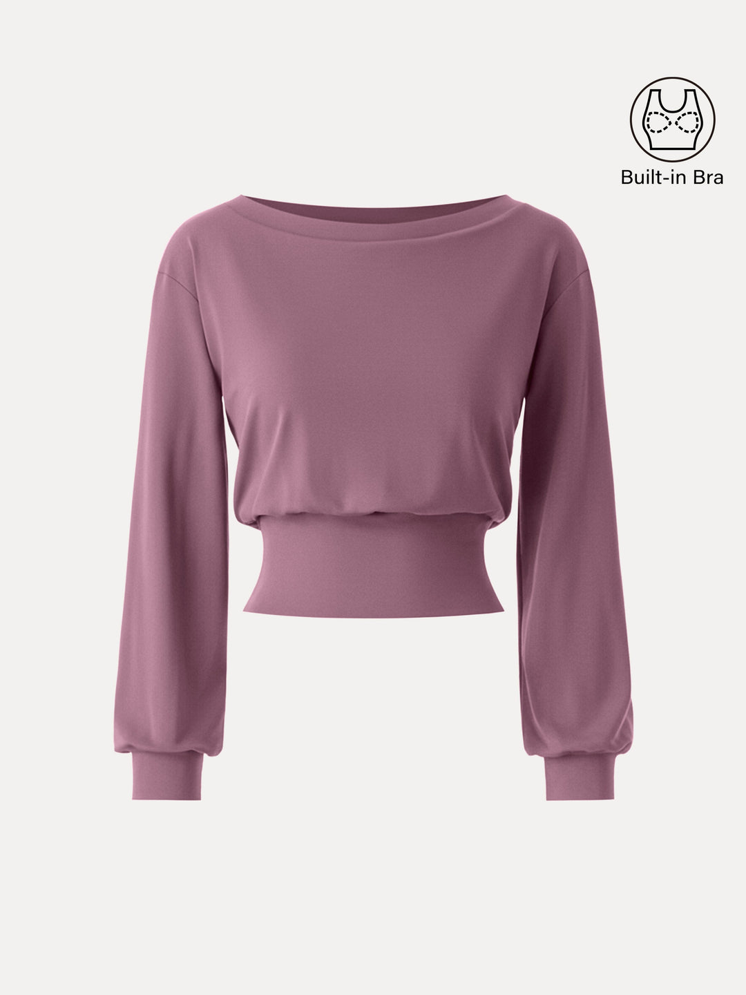 Non-Itchy Wool Blend Boatneck Built-In Bra Top 2.0