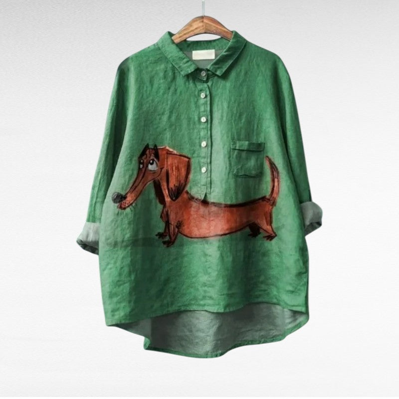 Martha Colourful Summer Blouse — front view