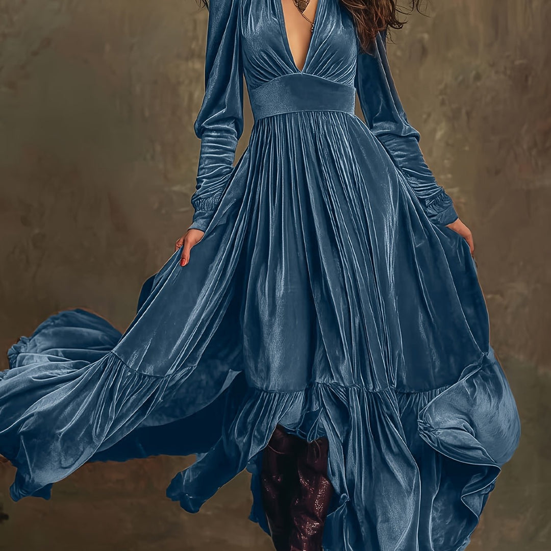 Eveline velvet dress outfit – women's formal winter fashion look