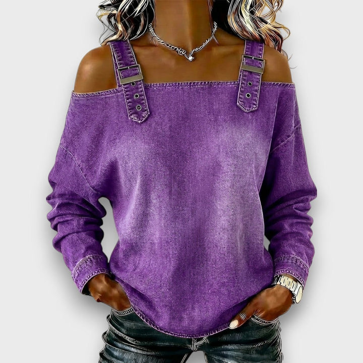 Elama Denim Top — detail view