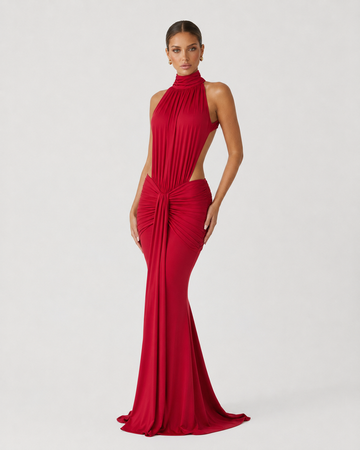 Scarlet Muse Gown - women's gown, close-up of the fabric texture
