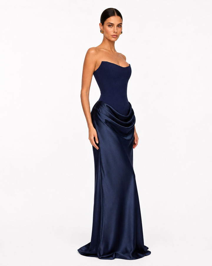 After Midnight Corset Gown — women's dress, fit and length reference