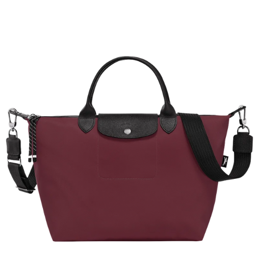 Longchamp Le Pliage Energy L Top Handle Crossbody Bag Burgundy Wine Red front view