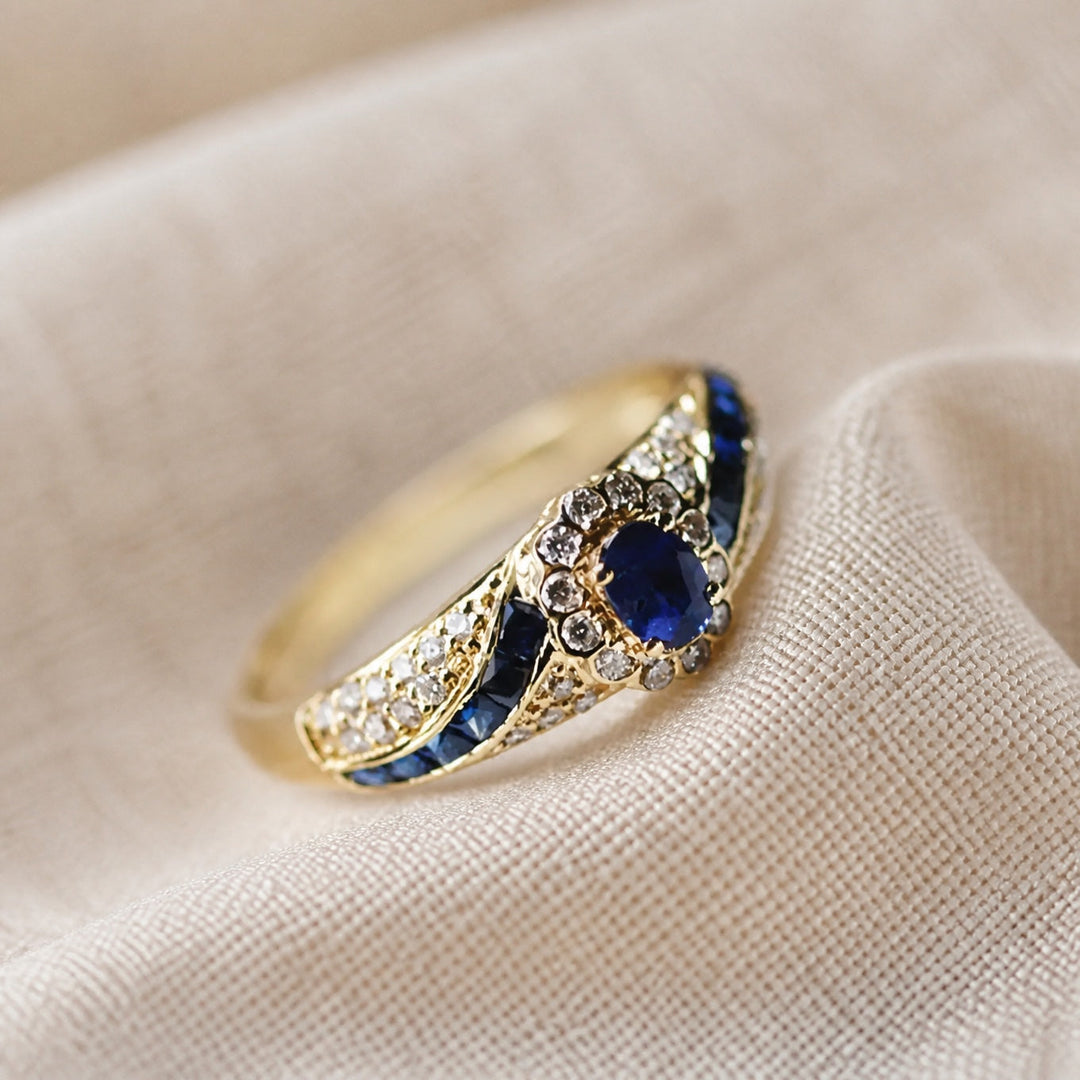 Main shot of the bold statement gold ring