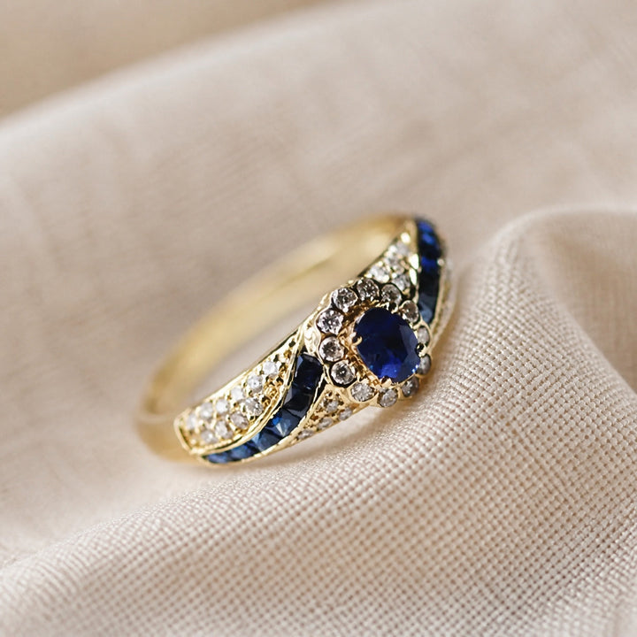 Main shot of the bold statement gold ring