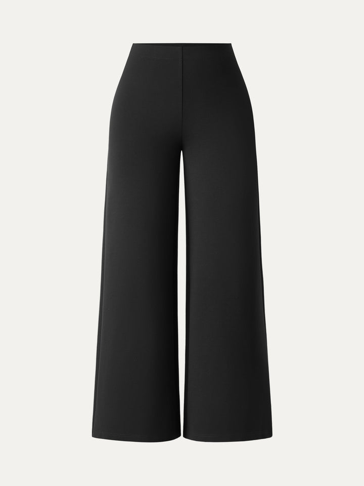 Ponte High-Rise Wide-Leg Pants with Pockets